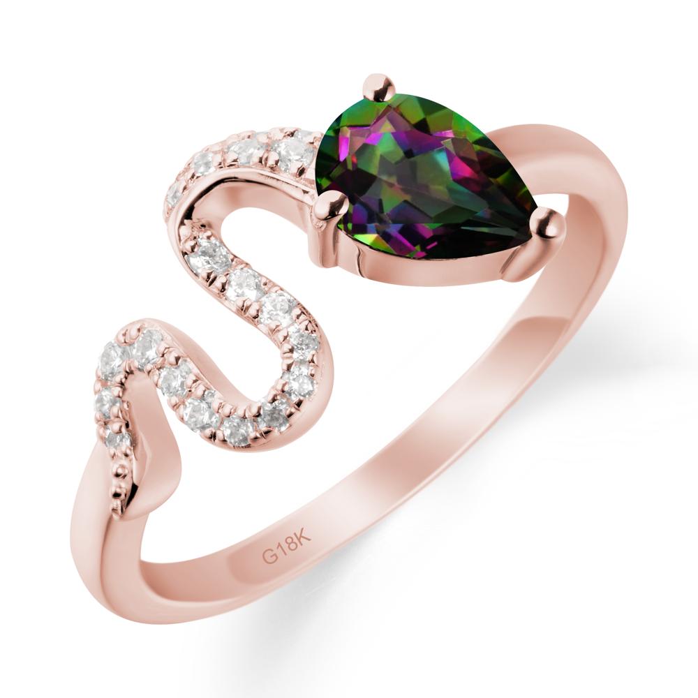 Pear Shaped Mystic Topaz Serpent Ring - LUO Jewelry #metal_18k rose gold
