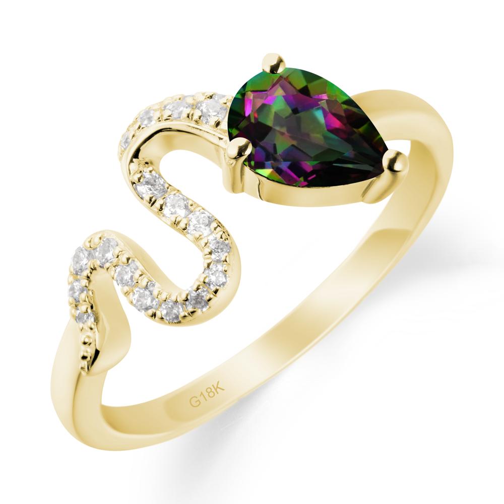 Pear Shaped Mystic Topaz Serpent Ring - LUO Jewelry #metal_18k yellow gold