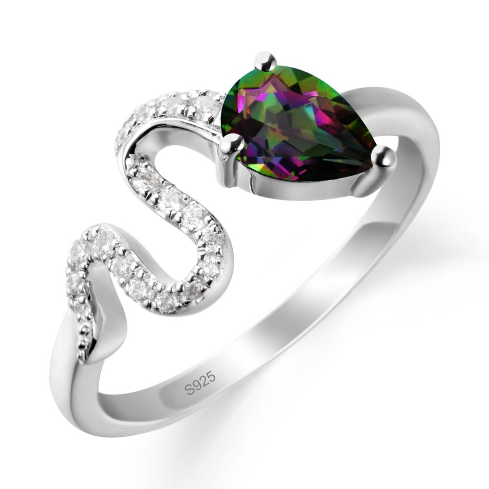 Pear Shaped Mystic Topaz Serpent Ring - LUO Jewelry #metal_sterling silver