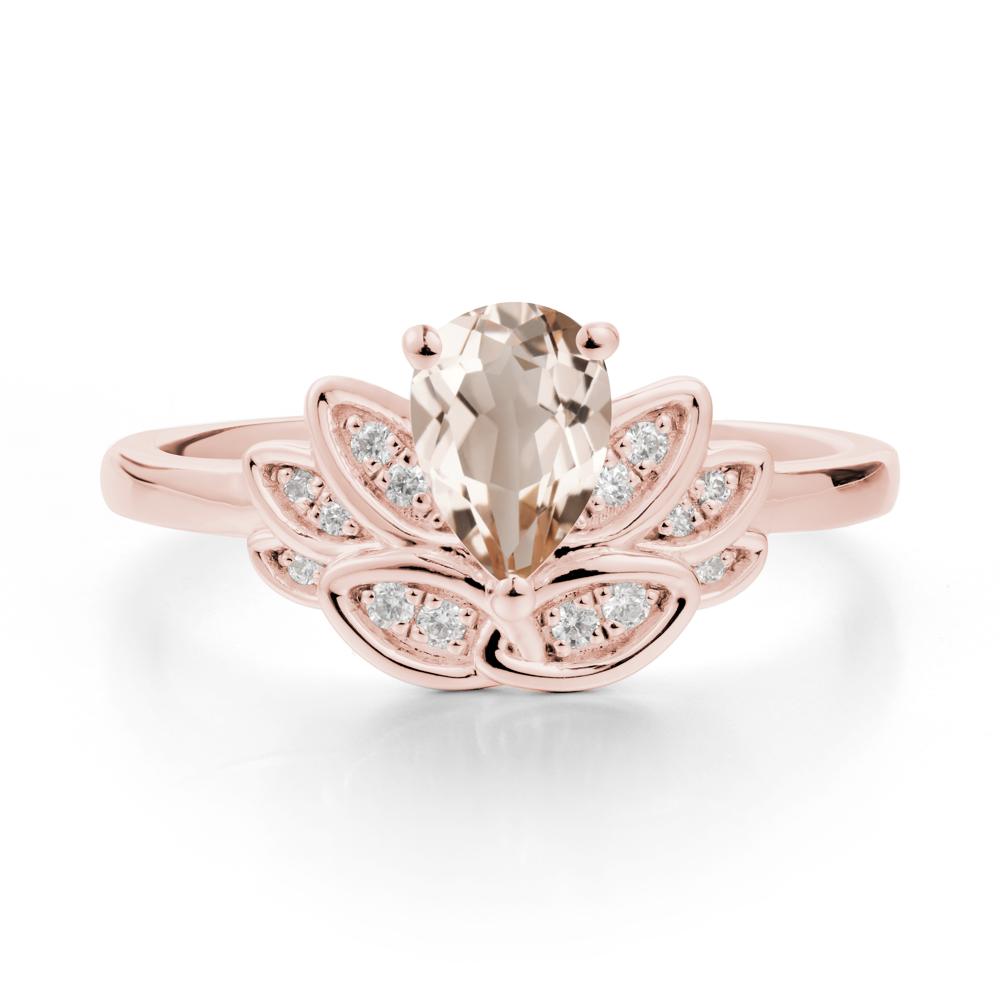 Teardrop Morganite Petal Ring - LUO Jewelry #metal_18k rose gold
