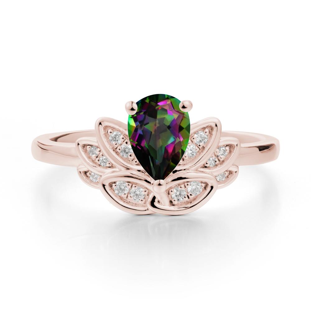 Lotus Flower Mystic Topaz Ring - LUO Jewelry #metal_14k rose gold