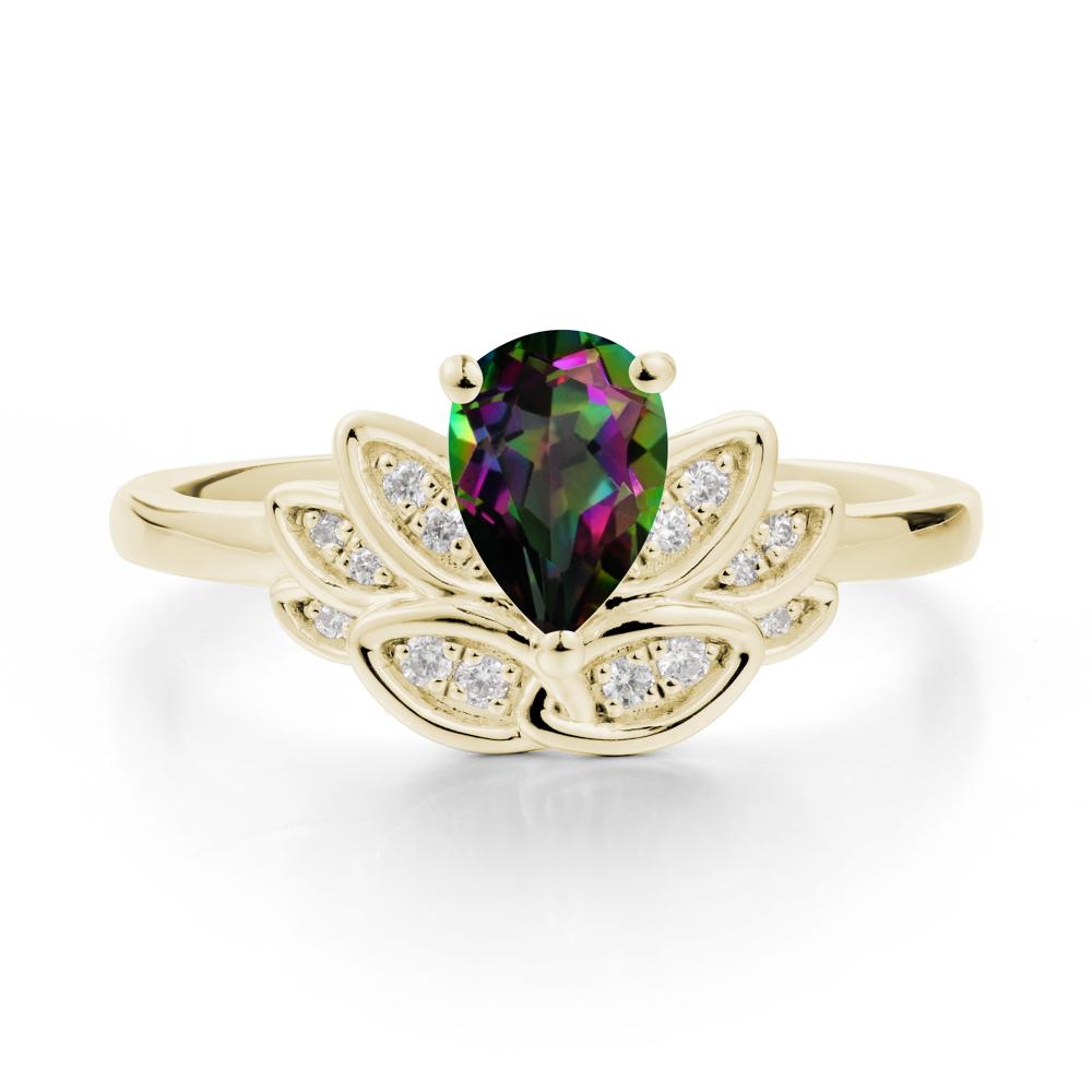 Lotus Flower Mystic Topaz Ring - LUO Jewelry #metal_14k yellow gold