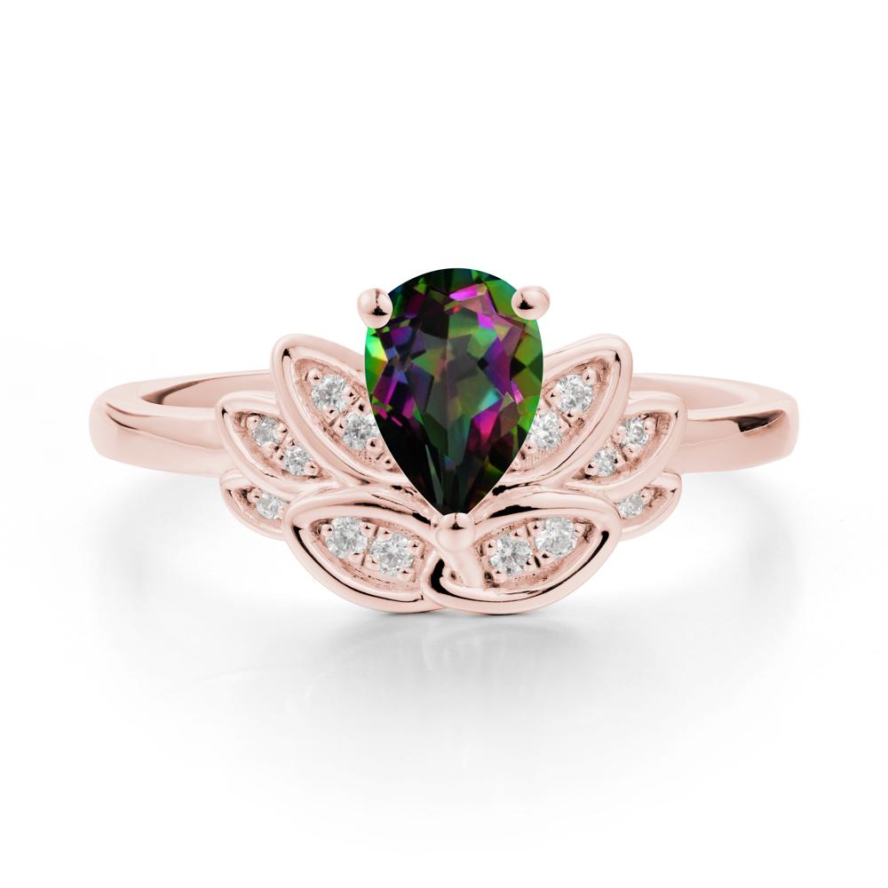 Lotus Flower Mystic Topaz Ring - LUO Jewelry #metal_18k rose gold