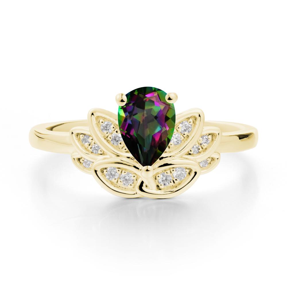 Lotus Flower Mystic Topaz Ring - LUO Jewelry #metal_18k yellow gold