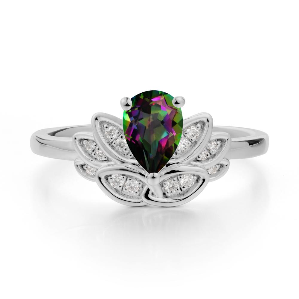 Lotus Flower Mystic Topaz Ring - LUO Jewelry #metal_platinum