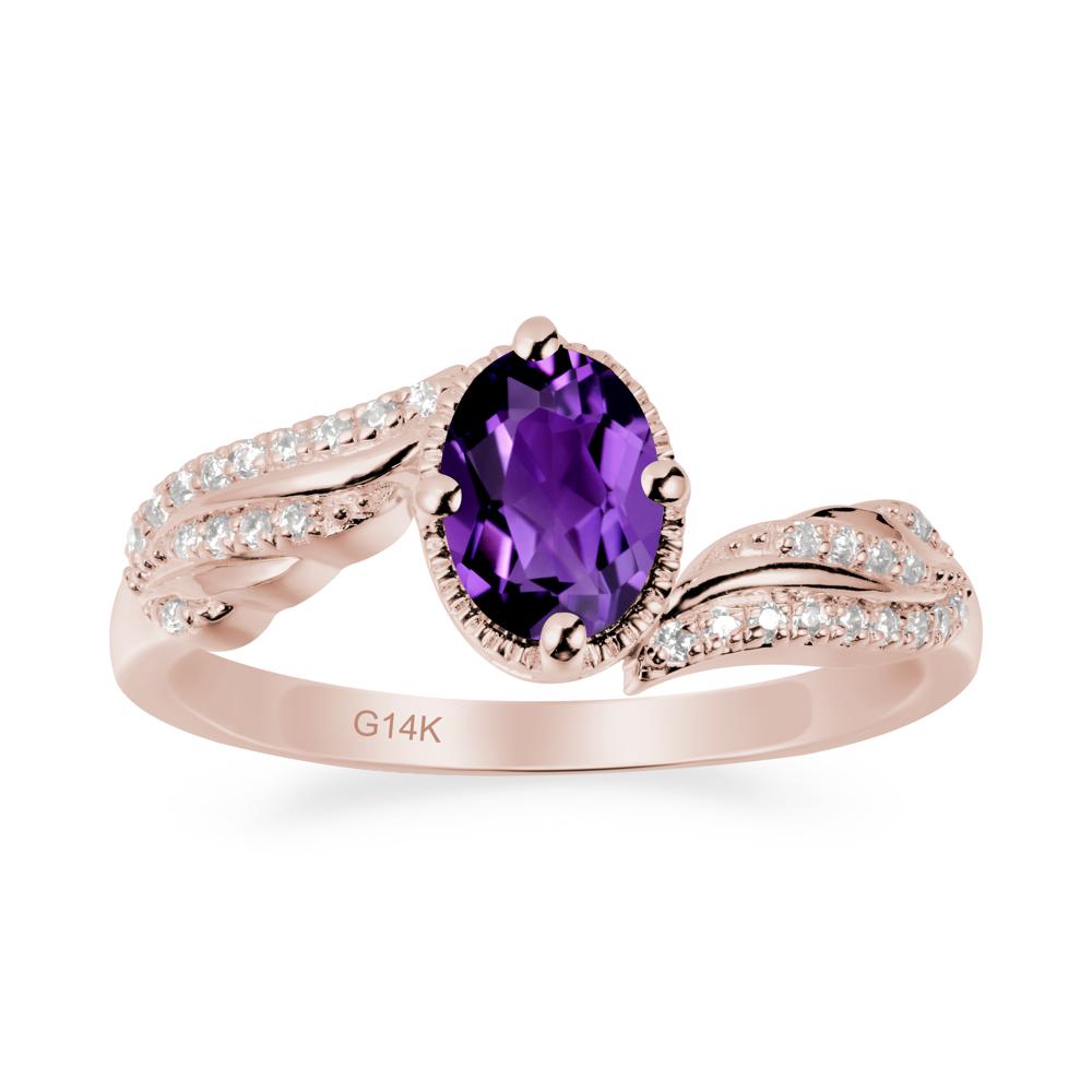 Angel Wings Inspired Amethyst Ring - LUO Jewelry #metal_14k rose gold