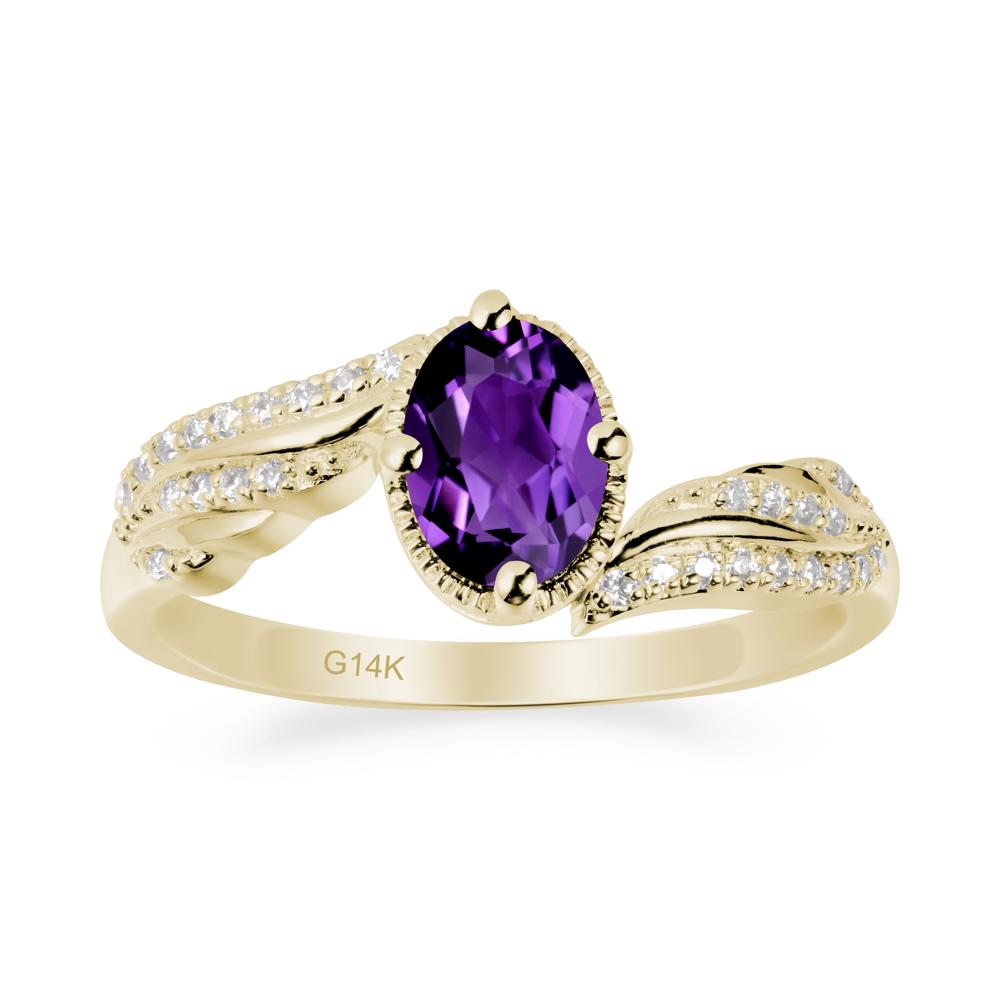 Angel Wings Inspired Amethyst Ring - LUO Jewelry #metal_14k yellow gold