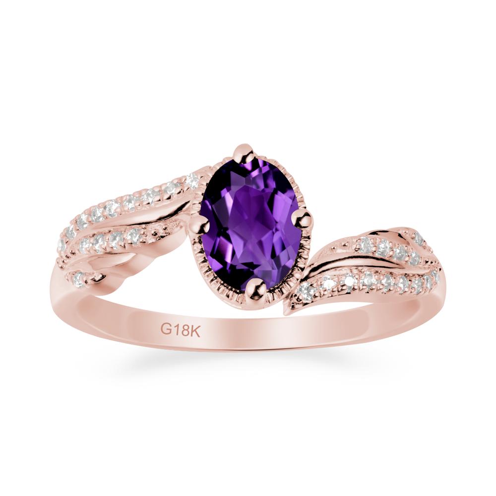 Angel Wings Inspired Amethyst Ring - LUO Jewelry #metal_18k rose gold