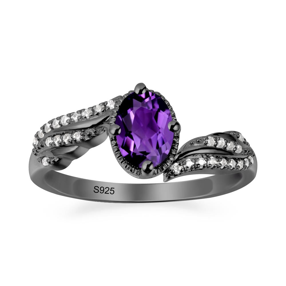 Angel Wings Inspired Amethyst Ring - LUO Jewelry #metal_black finish sterling silver