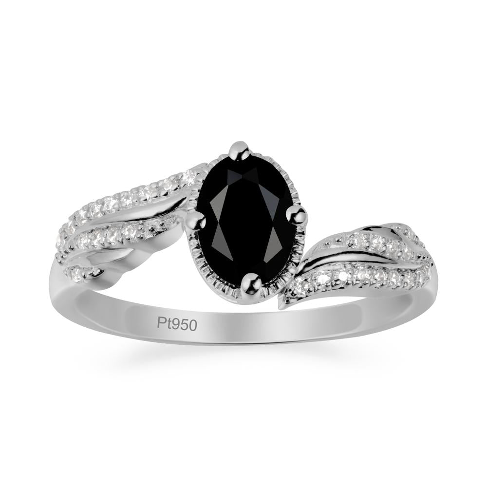 Angel Wings Inspired Black Spinel Ring - LUO Jewelry #metal_platinum