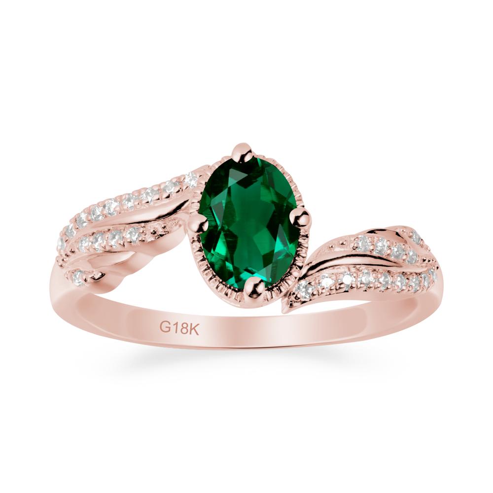 Angel Wings Inspired Emerald Ring - LUO Jewelry #metal_18k rose gold