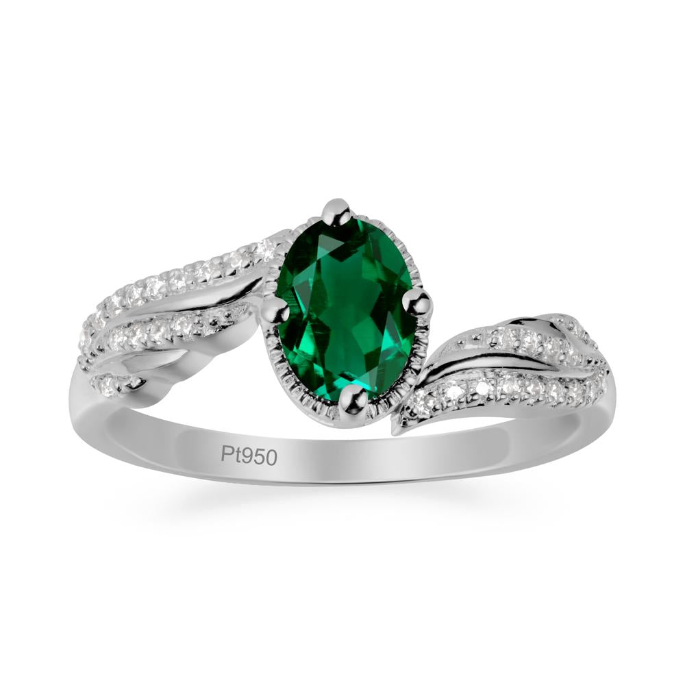Angel Wings Inspired Emerald Ring - LUO Jewelry #metal_platinum