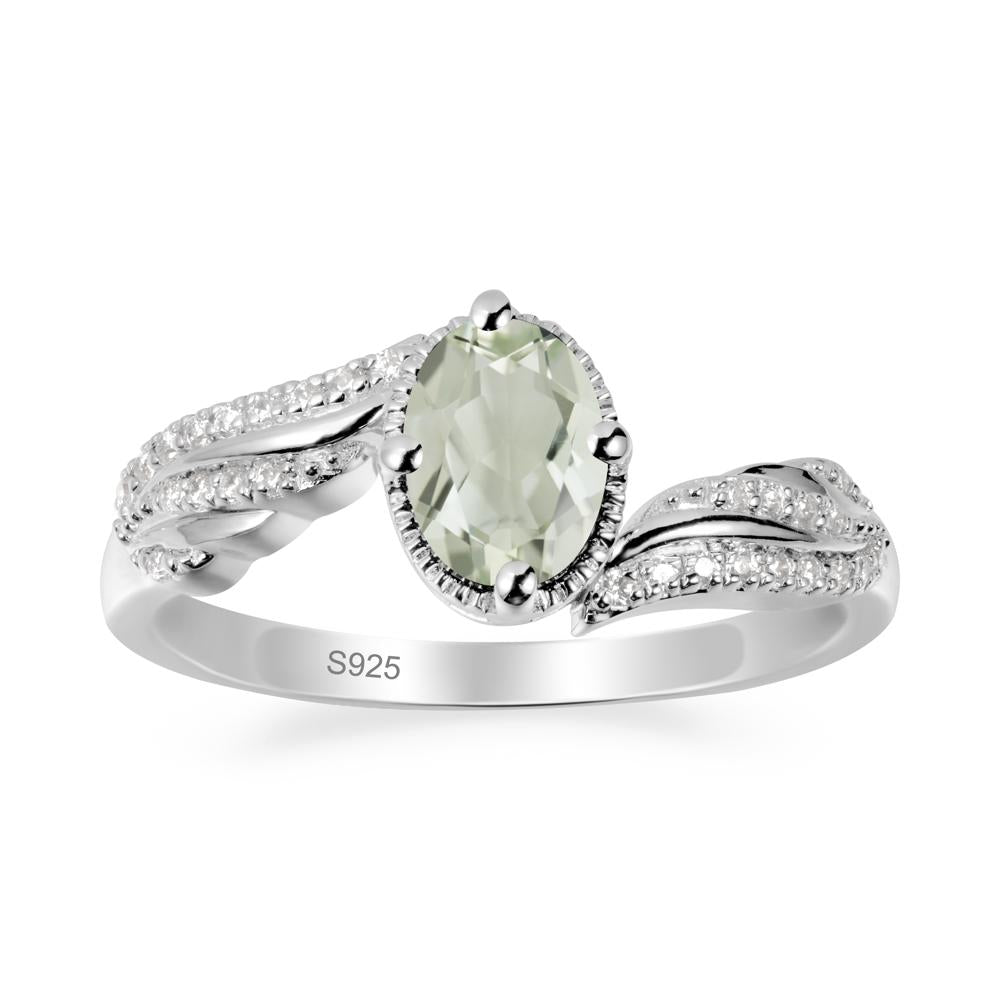 Bypass Band Oval Green Amethyst Ring - LUO Jewelry #metal_sterling silver