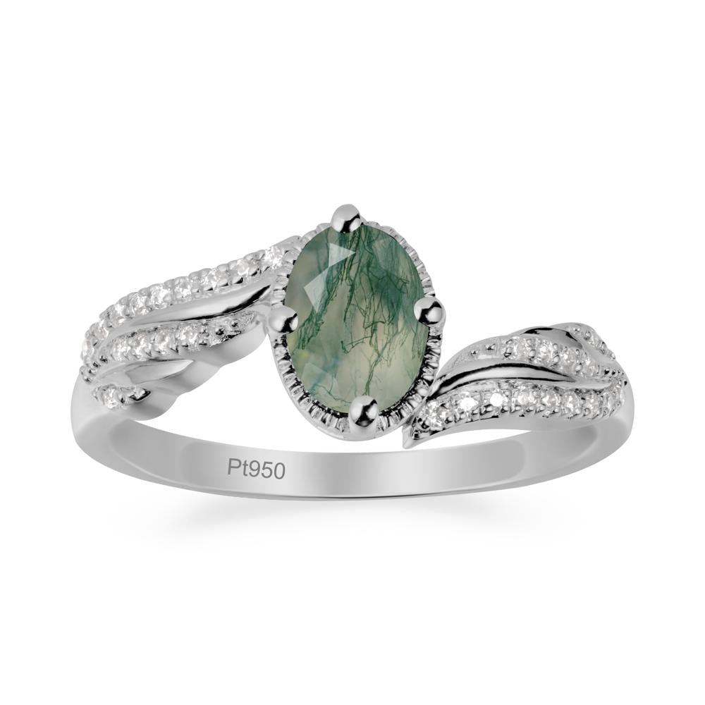 Angel Wings Inspired Moss Agate Ring - LUO Jewelry #metal_platinum