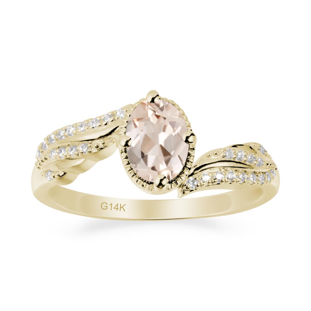 Angel Wings Inspired Morganite Ring - LUO Jewelry #metal_14k yellow gold