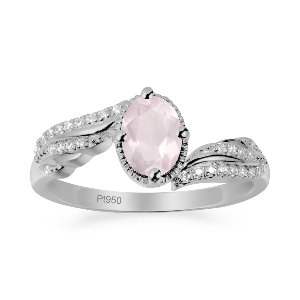 Angel Wings Inspired Rose Quartz Ring - LUO Jewelry #metal_platinum