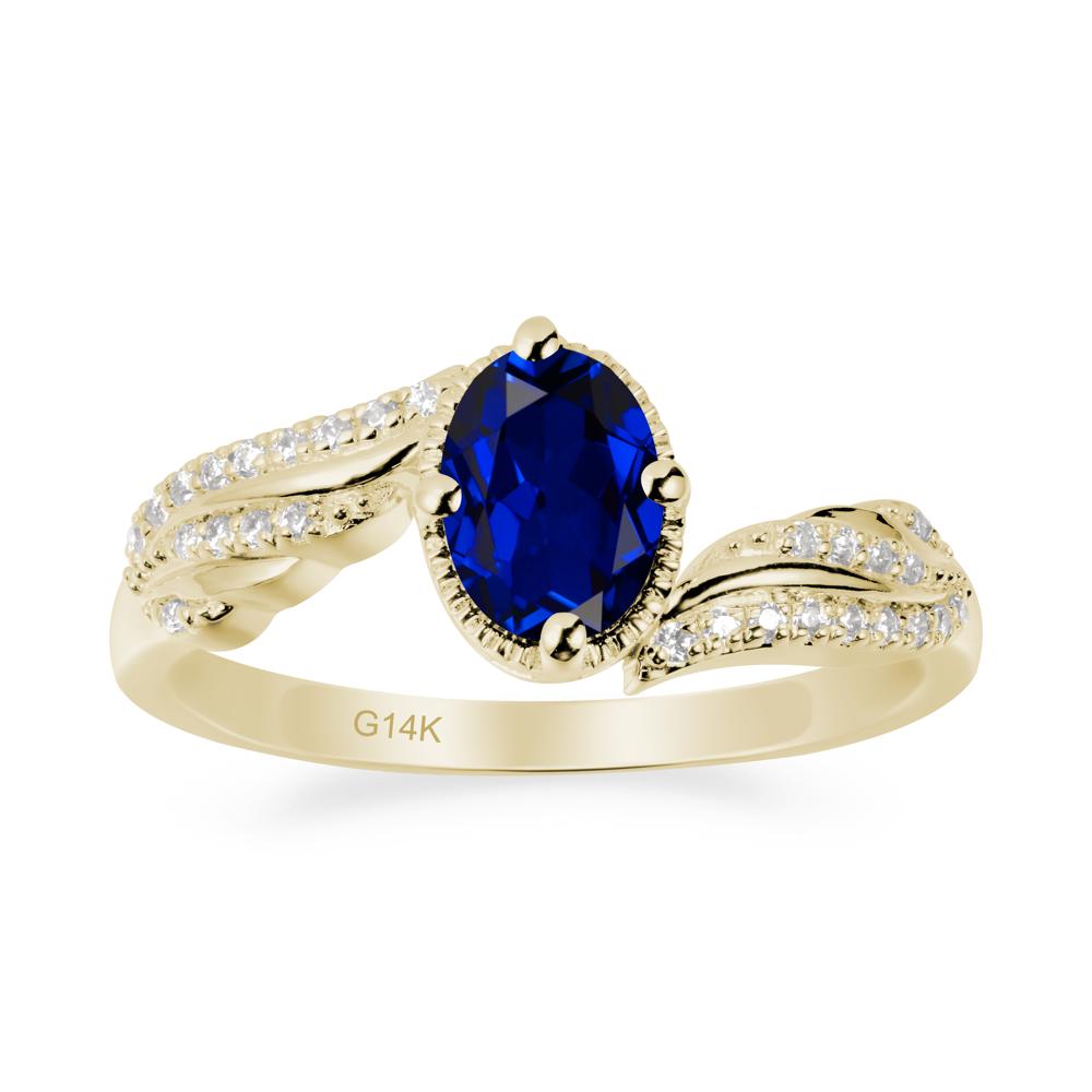 Angel Wings Inspired Sapphire Ring - LUO Jewelry #metal_14k yellow gold