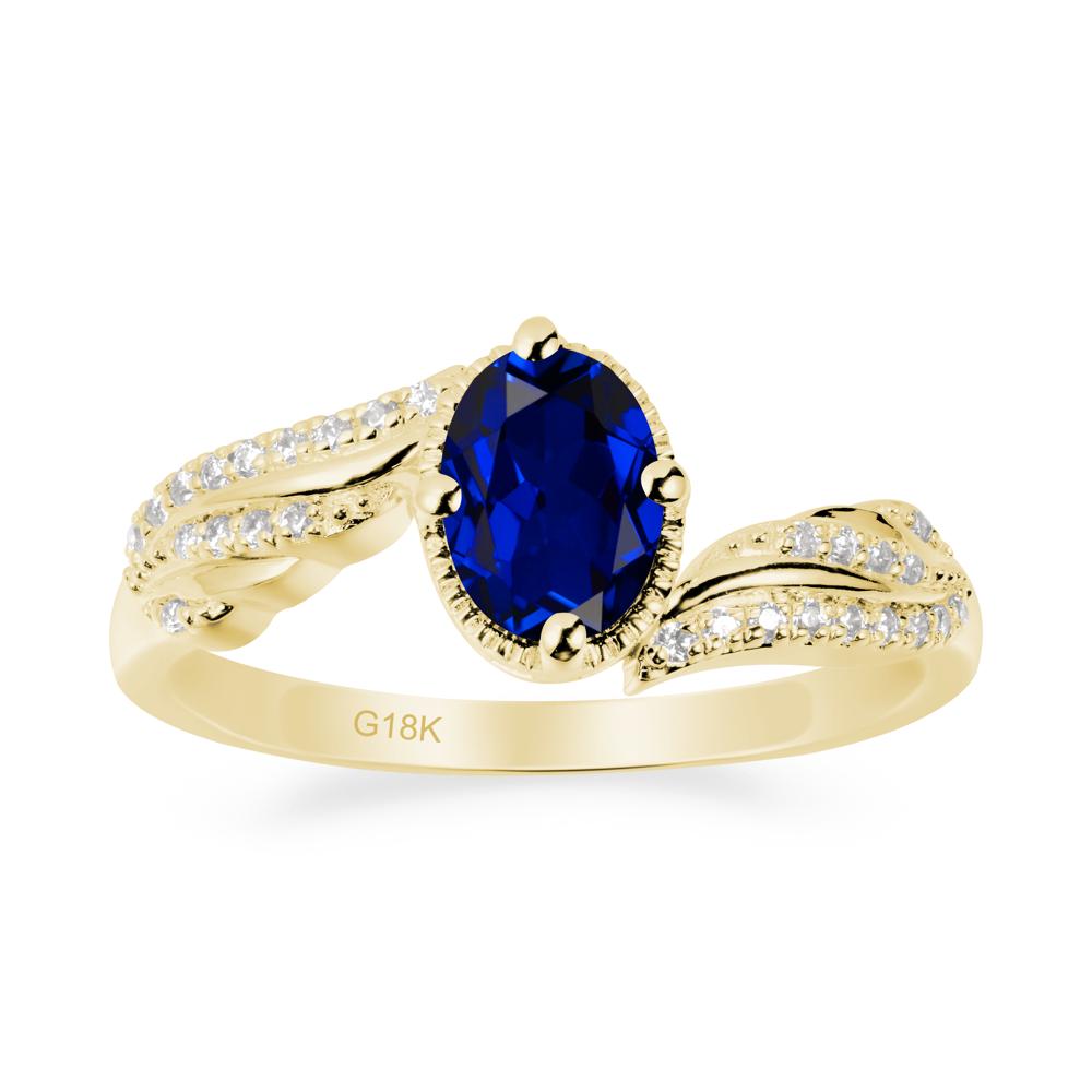 Angel Wings Inspired Sapphire Ring - LUO Jewelry #metal_18k yellow gold