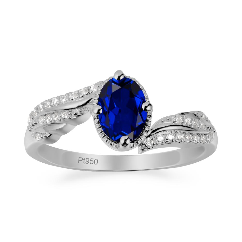 Angel Wings Inspired Sapphire Ring - LUO Jewelry #metal_platinum