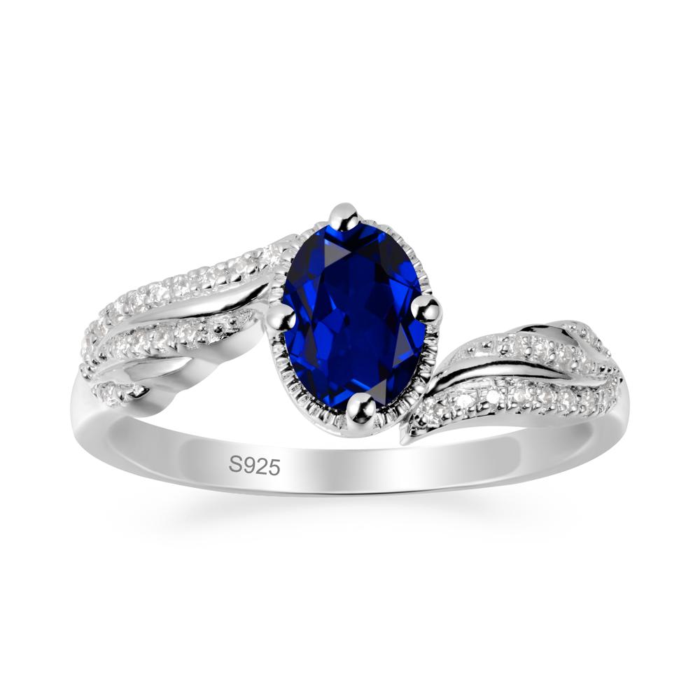 Angel Wings Inspired Sapphire Ring - LUO Jewelry #metal_sterling silver