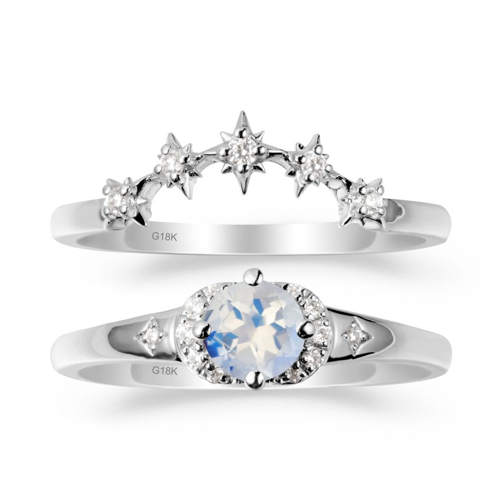 Celestial Round Moonstone Ring Set - LUO Jewelry #metal_xxxxx