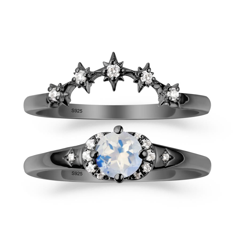 Celestial Round Moonstone Ring Set - LUO Jewelry #metal_xxxxx