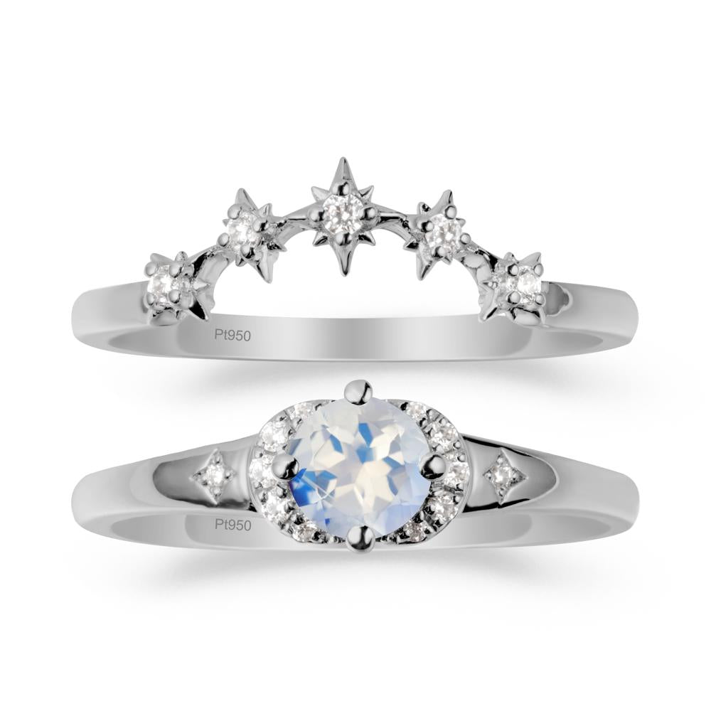 Celestial Round Moonstone Ring Set - LUO Jewelry #metal_xxxxx