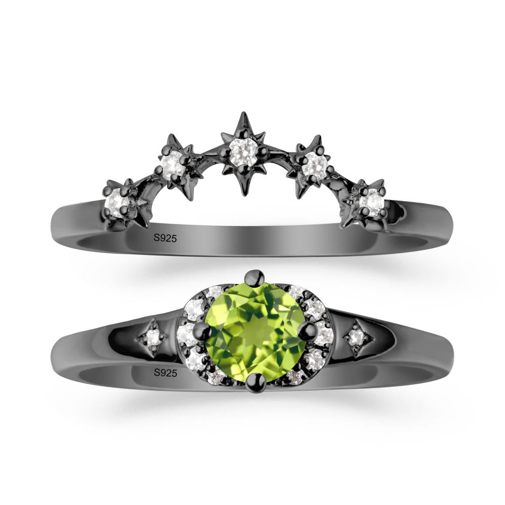 Celestial Round Peridot Ring Set - LUO Jewelry #metal_xxxxx
