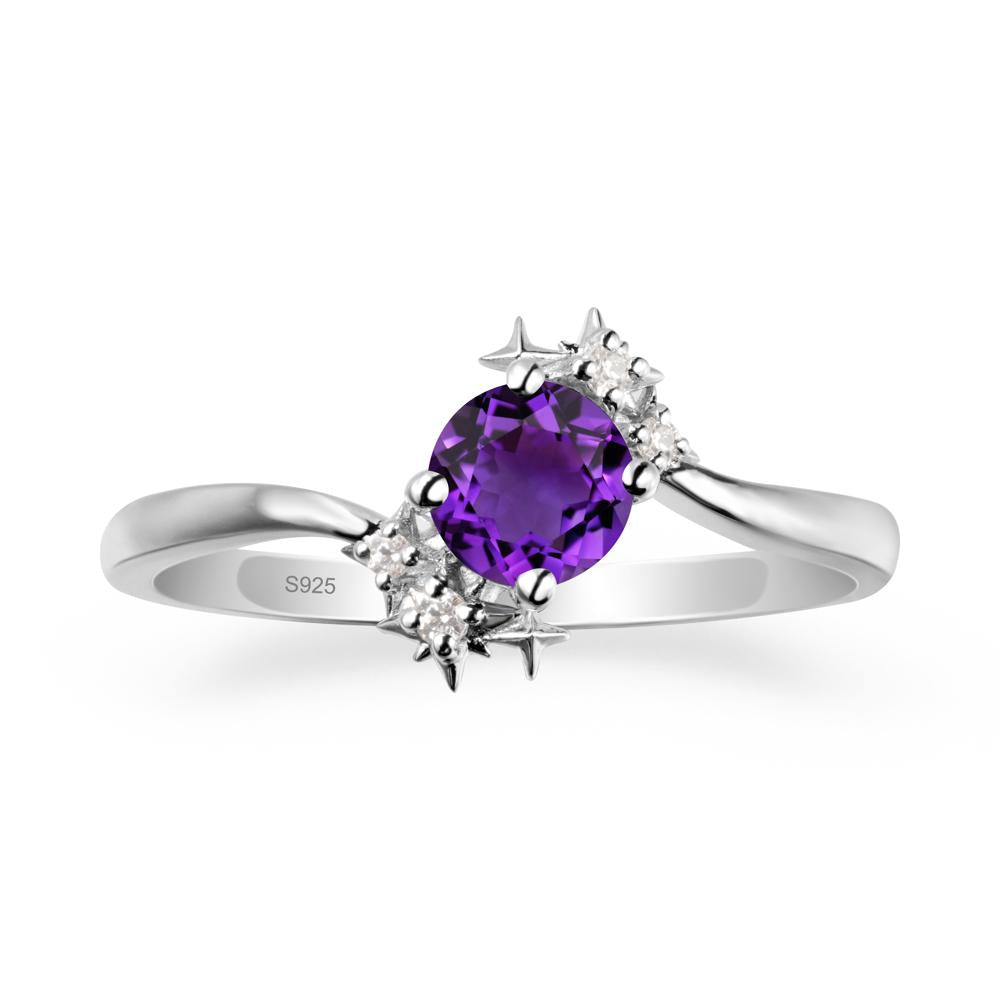 Star Round Amethyst Celestial Ring - LUO Jewelry #metal_sterling silver