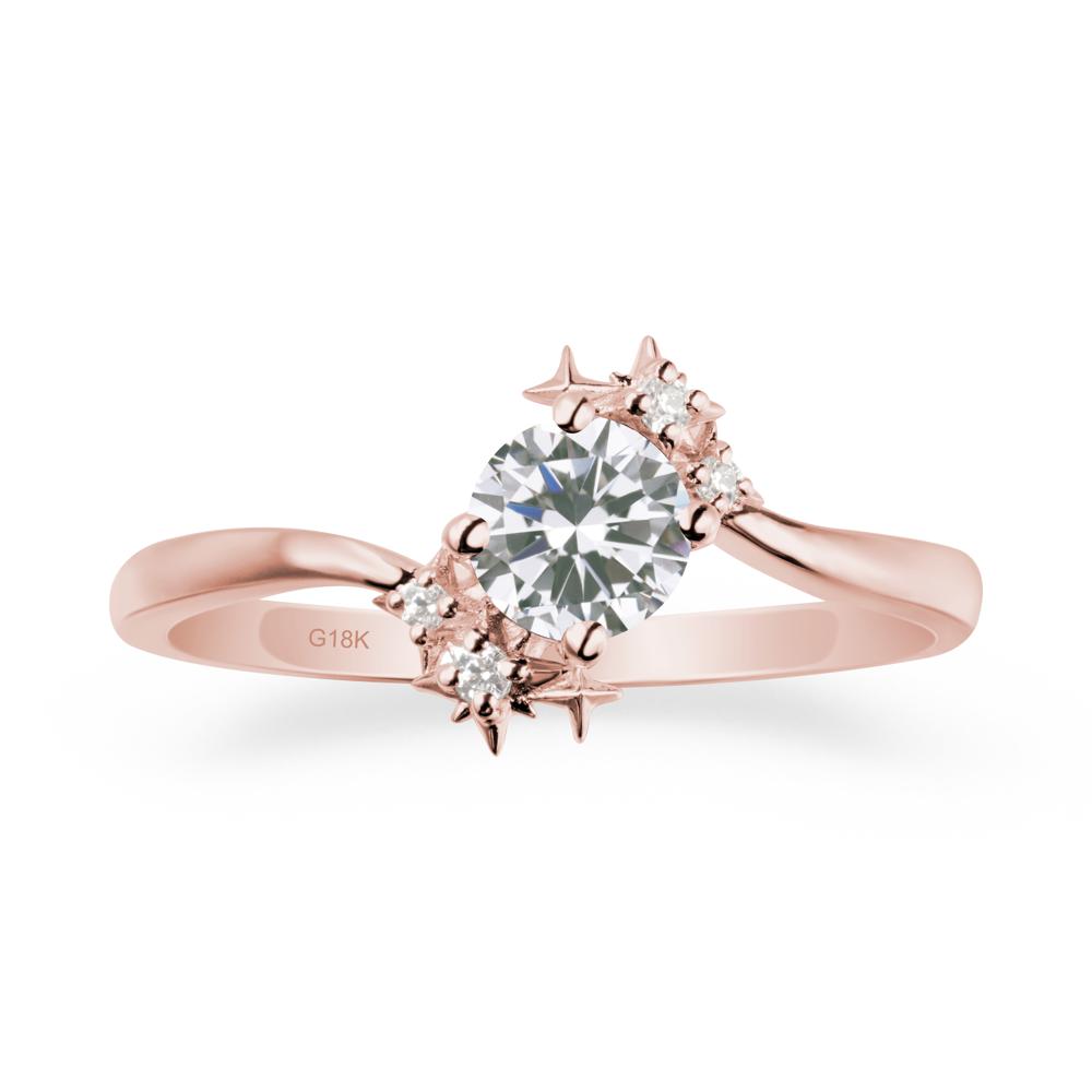 Bypass Round Cubic Zirconia Statement Ring - LUO Jewelry #metal_18k rose gold