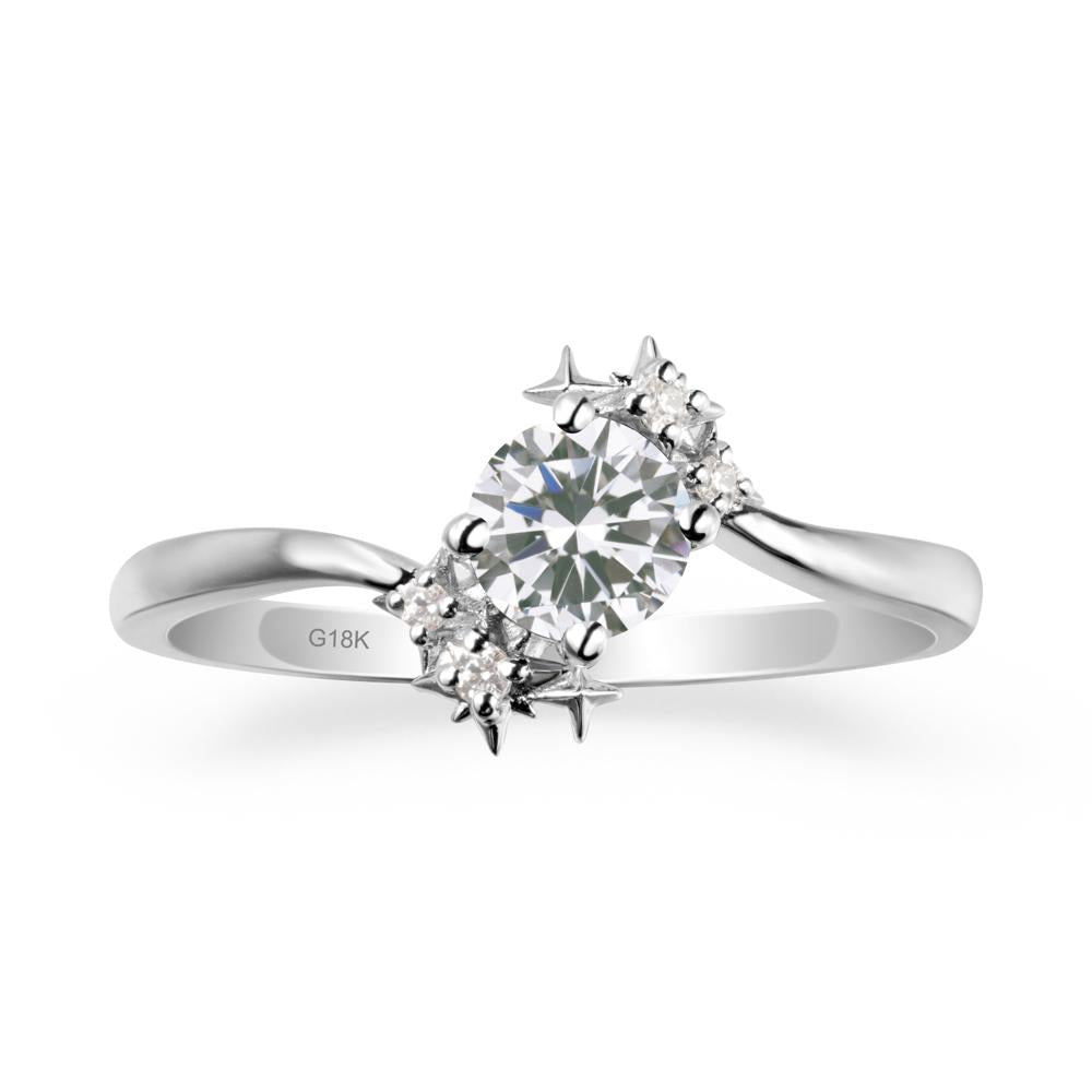 Bypass Round Cubic Zirconia Statement Ring - LUO Jewelry #metal_18k white gold