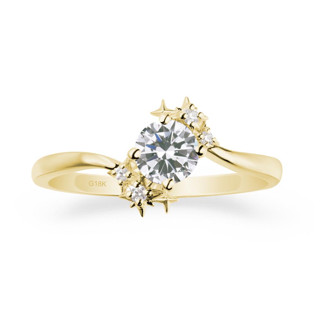 Bypass Round Cubic Zirconia Statement Ring - LUO Jewelry #metal_18k yellow gold