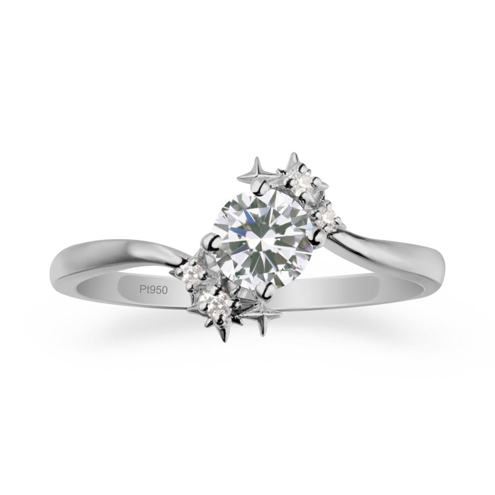 Bypass Round Cubic Zirconia Statement Ring - LUO Jewelry #metal_platinum