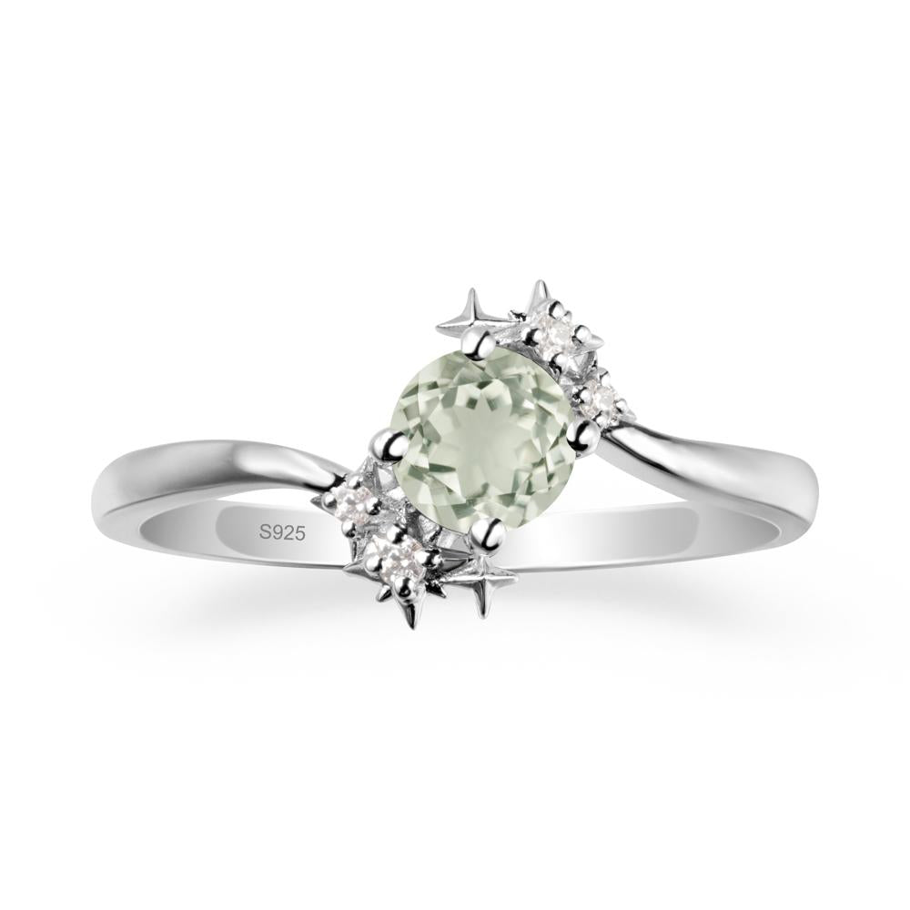 Round Green Amethyst Bypass Ring - LUO Jewelry #metal_sterling silver