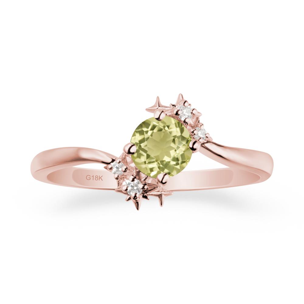 Bypass Round Lemon Quartz Statement Ring - LUO Jewelry #metal_18k rose gold