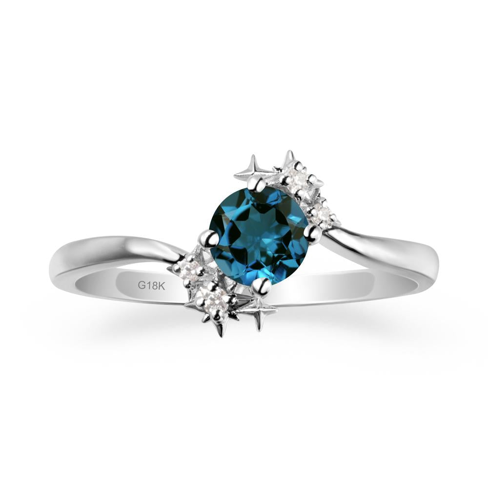 Round London Blue Topaz Bypass Ring - LUO Jewelry #metal_18k white gold