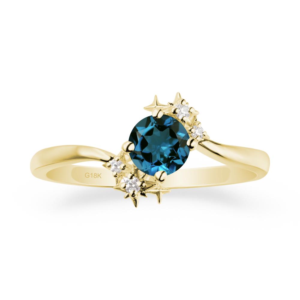 Round London Blue Topaz Bypass Ring - LUO Jewelry #metal_18k yellow gold