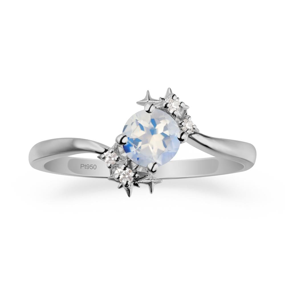 Star Round Moonstone Celestial Ring - LUO Jewelry #metal_platinum
