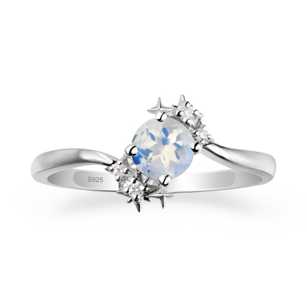 Star Round Moonstone Celestial Ring - LUO Jewelry #metal_sterling silver