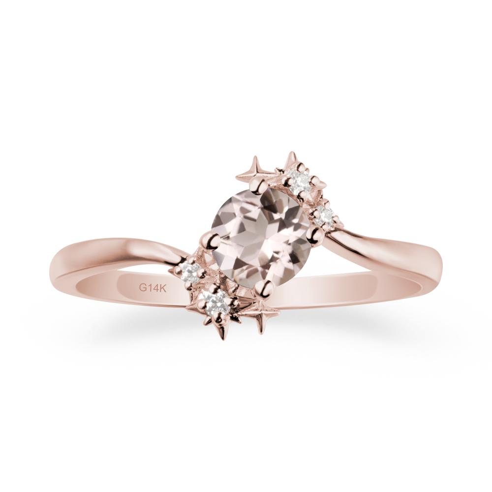 Bypass Round Morganite Statement Ring - LUO Jewelry #metal_14k rose gold