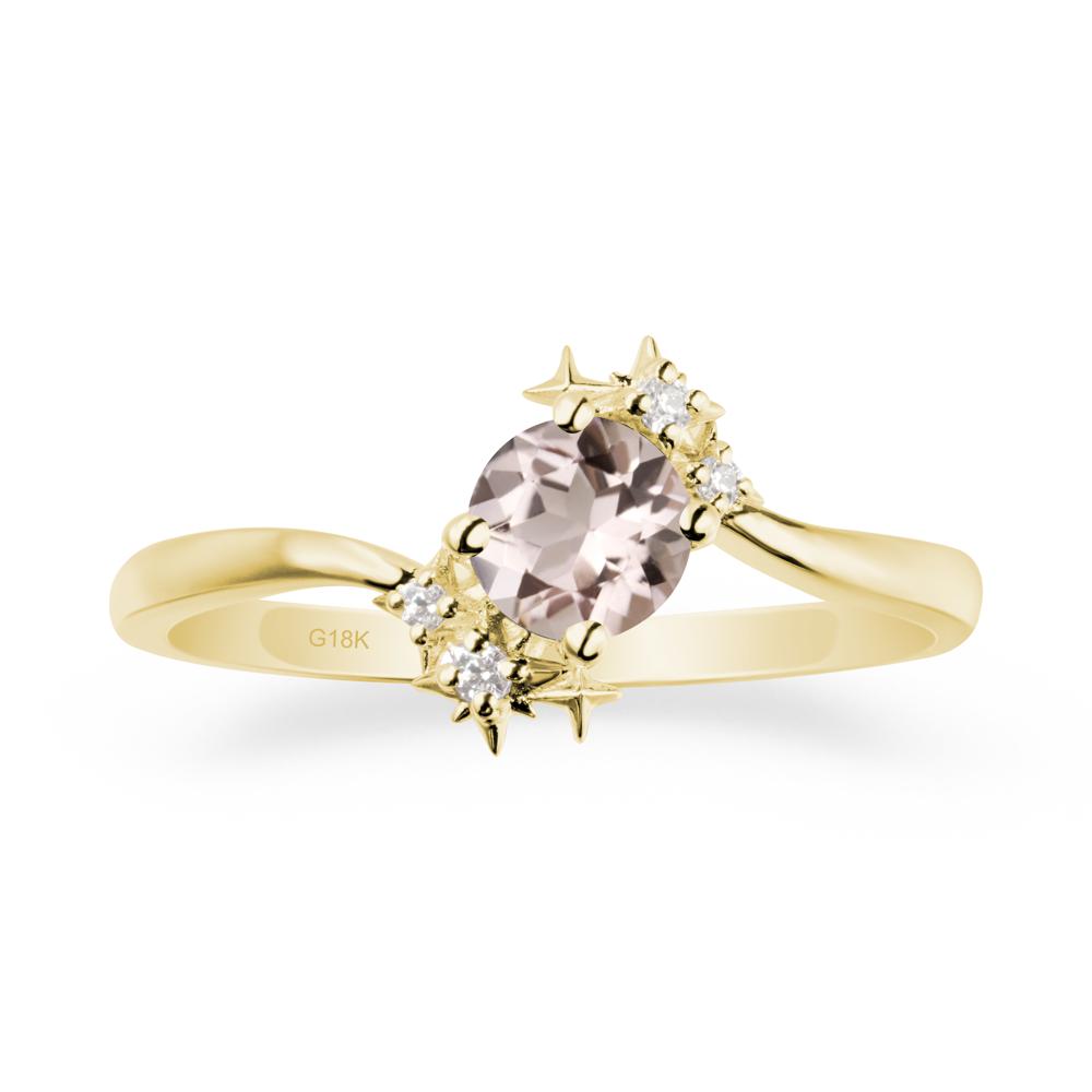 Bypass Round Morganite Statement Ring - LUO Jewelry #metal_18k yellow gold