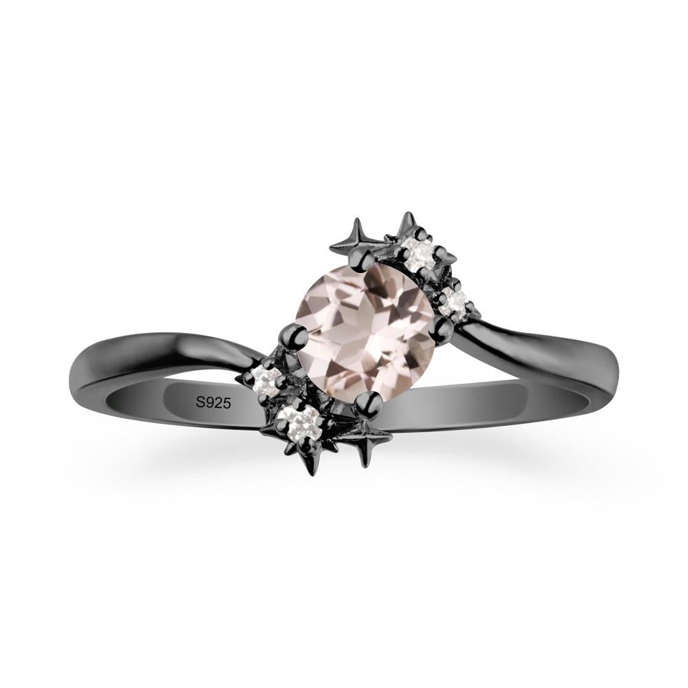Bypass Round Morganite Statement Ring - LUO Jewelry #metal_black finish sterling silver