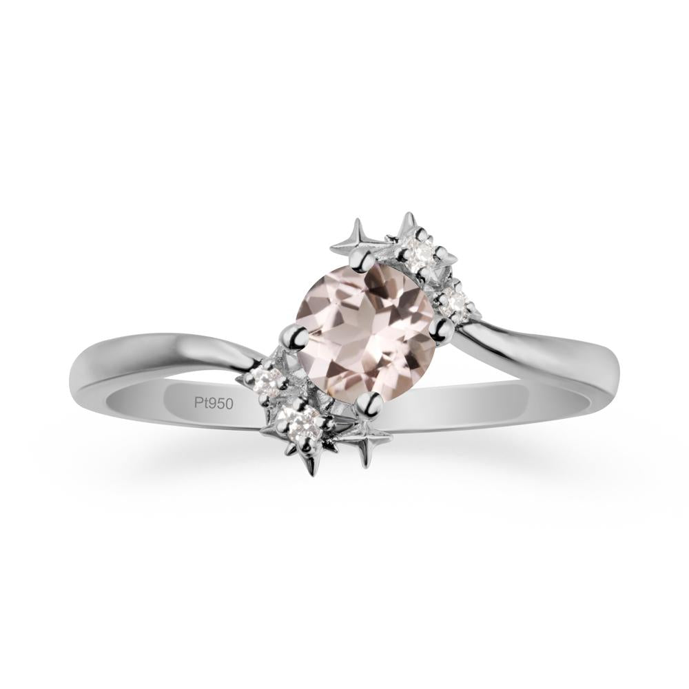 Bypass Round Morganite Statement Ring - LUO Jewelry #metal_platinum