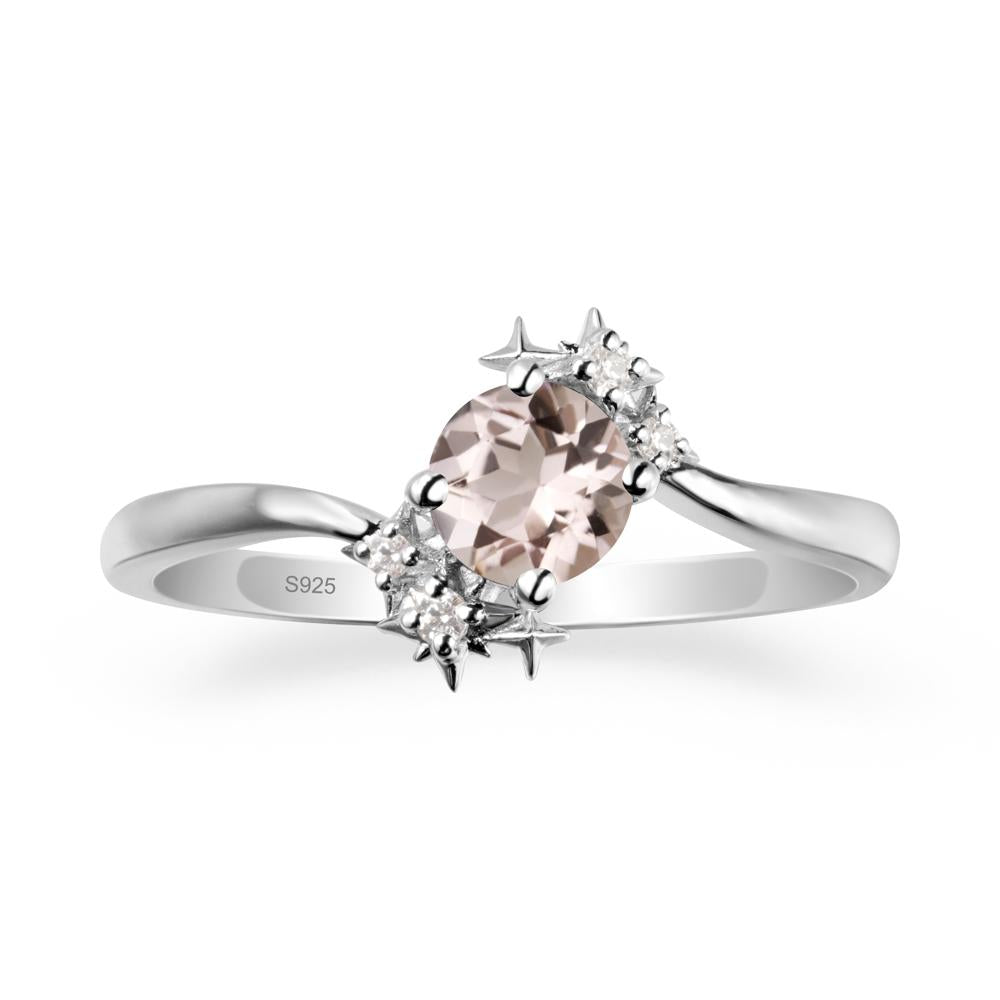 Bypass Round Morganite Statement Ring - LUO Jewelry #metal_sterling silver