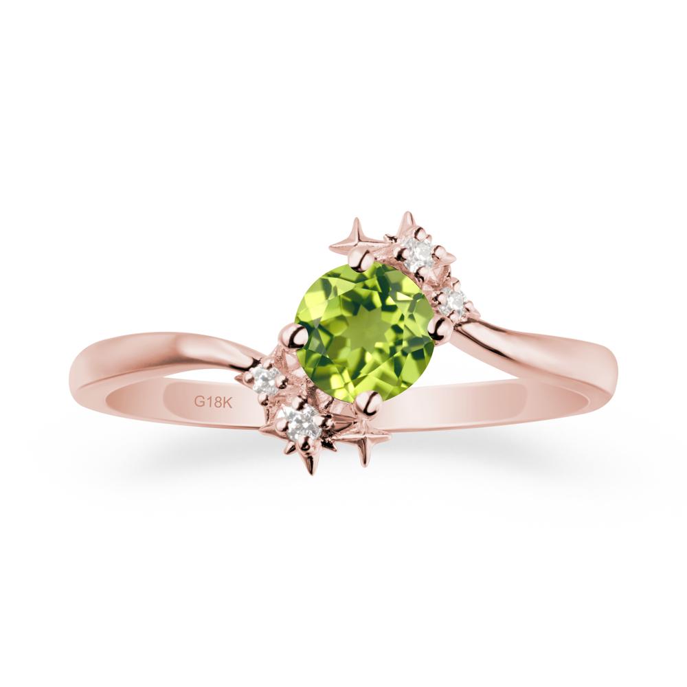 Star Round Peridot Celestial Ring - LUO Jewelry #metal_18k rose gold