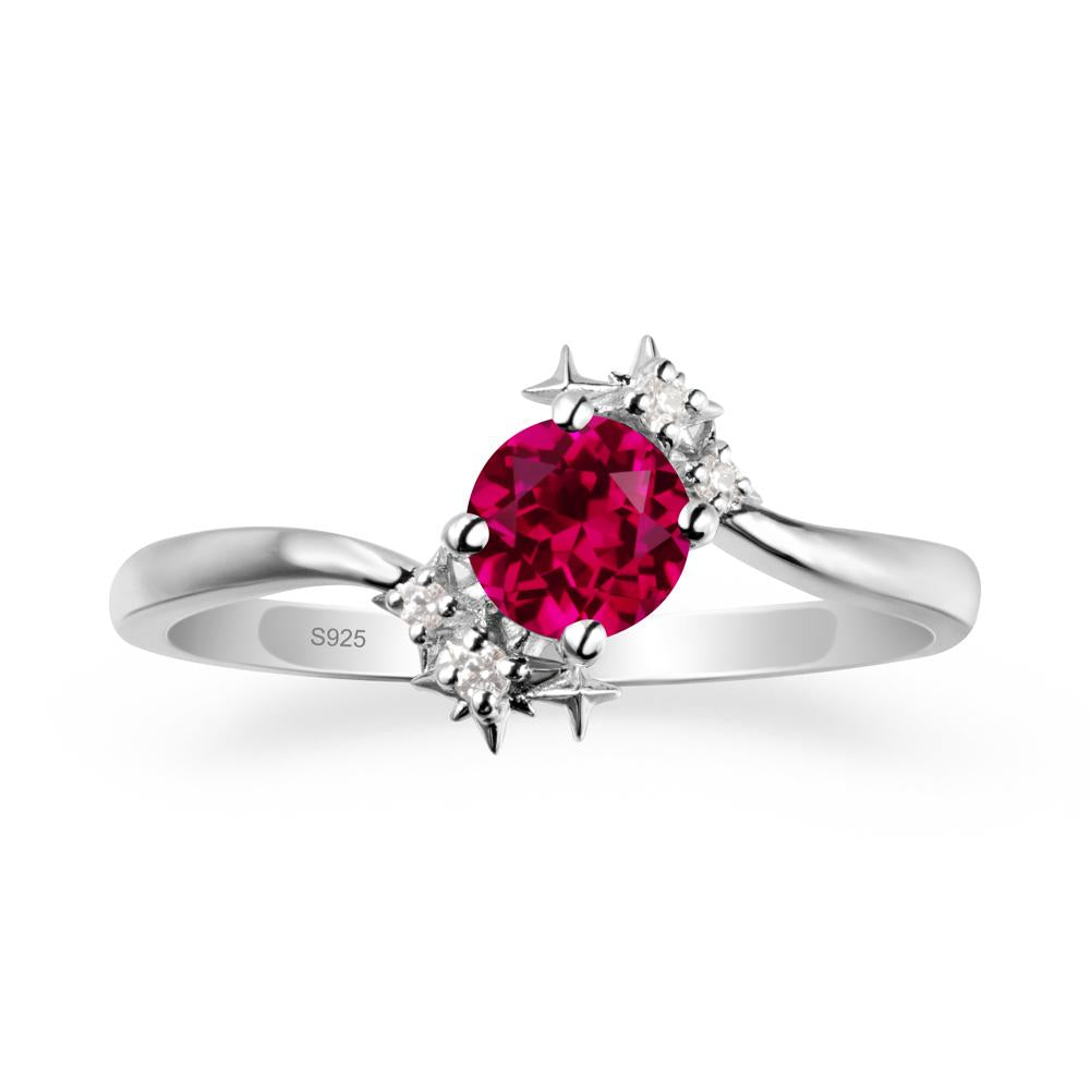 Star Round Ruby Celestial Ring - LUO Jewelry #metal_sterling silver