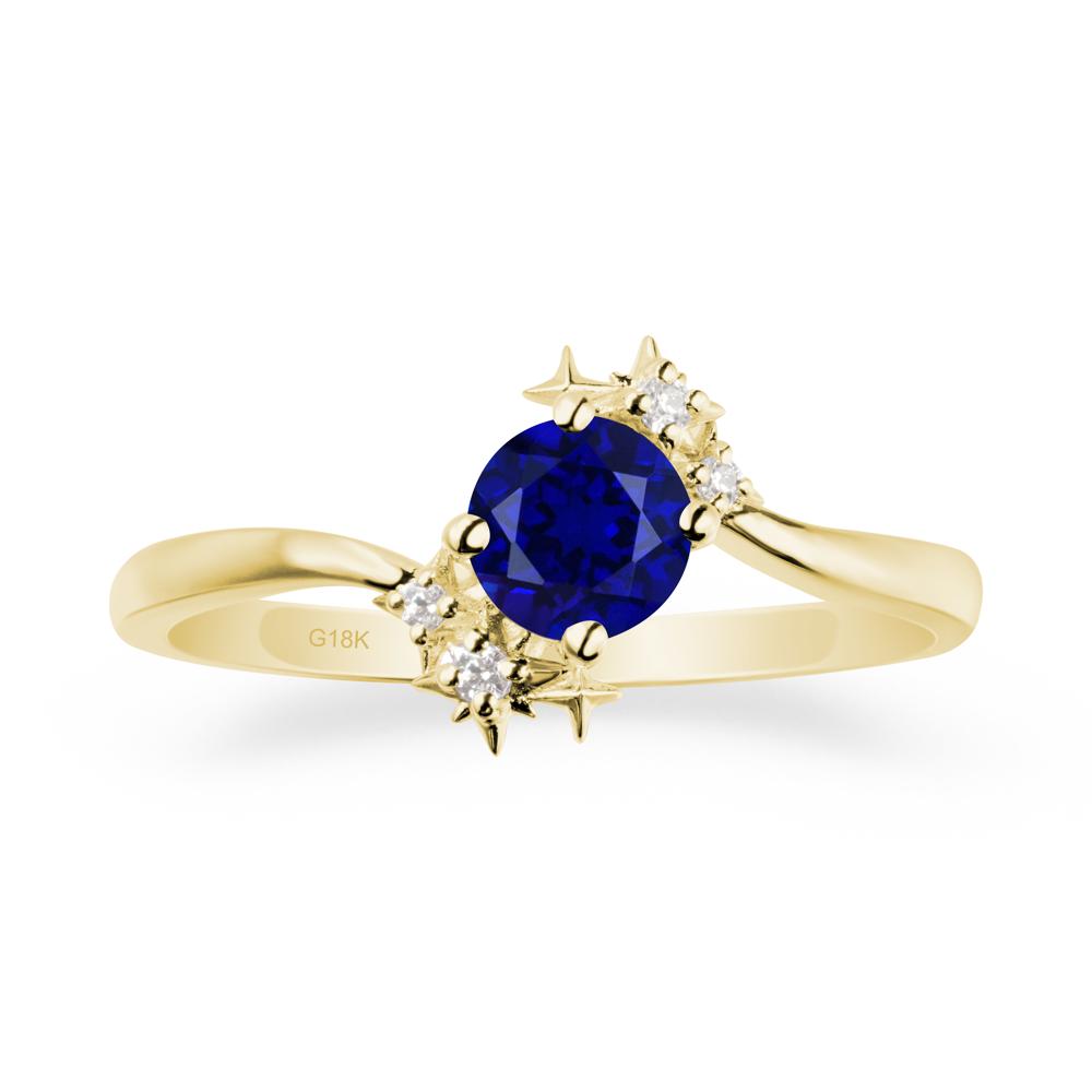 Bypass Round Sapphire Statement Ring - LUO Jewelry #metal_18k yellow gold