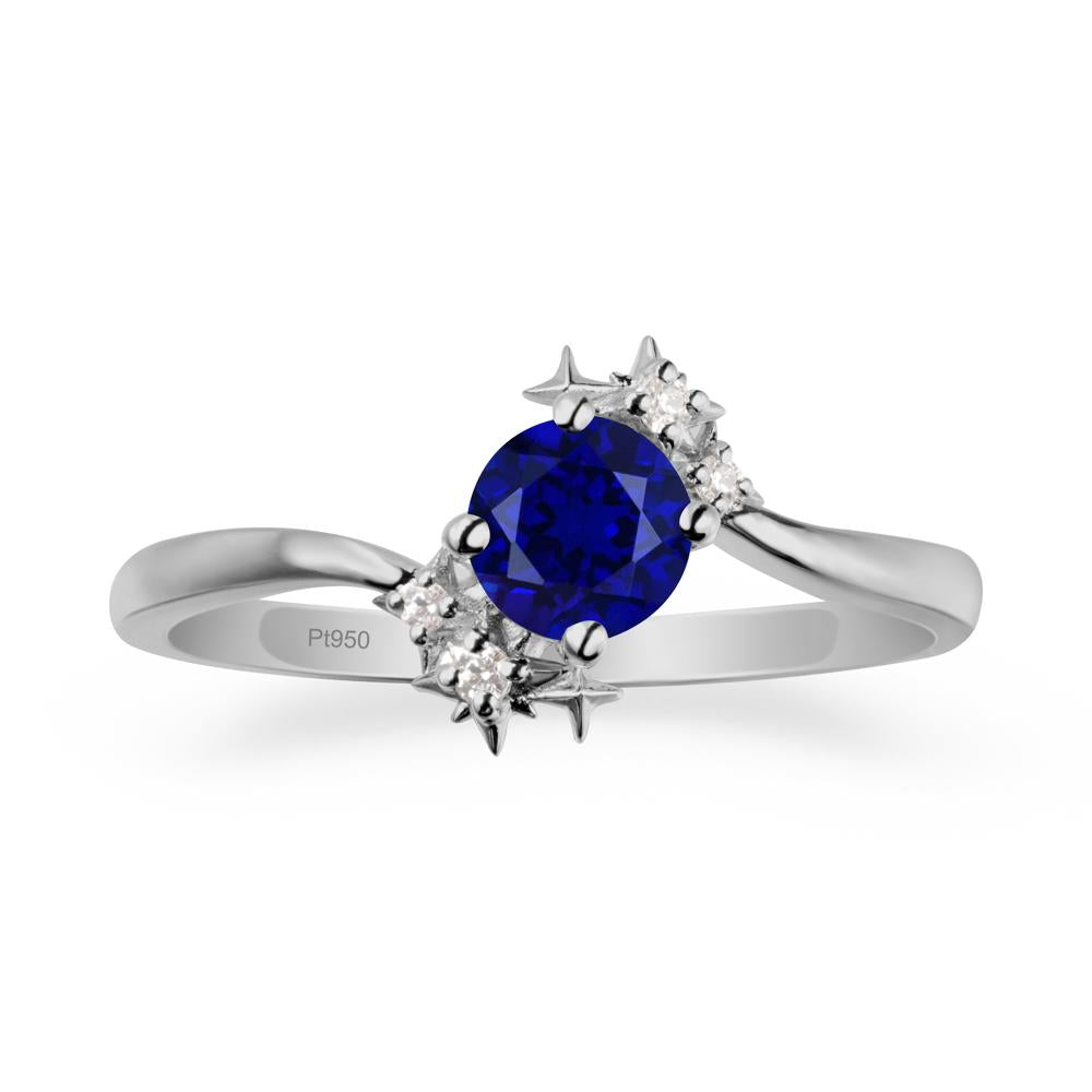 Bypass Round Sapphire Statement Ring - LUO Jewelry #metal_platinum