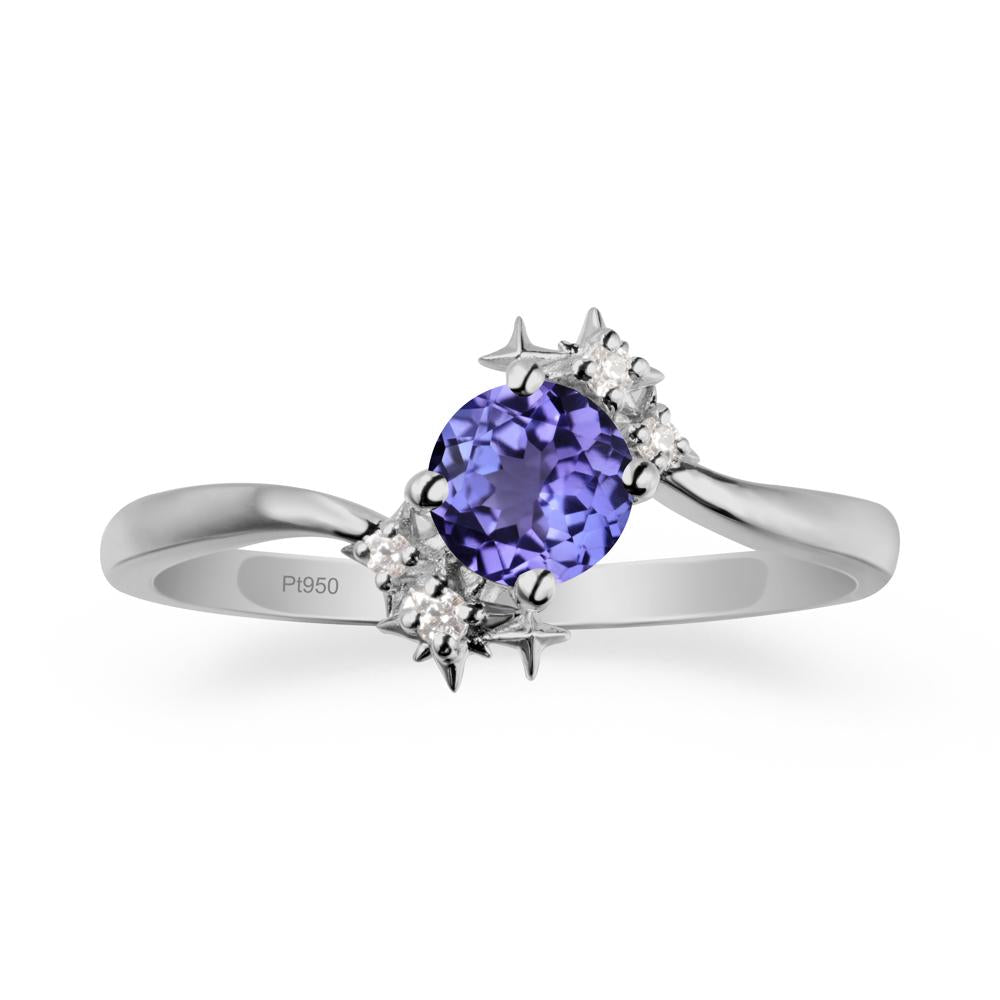 Bypass Round Tanzanite Statement Ring - LUO Jewelry #metal_platinum
