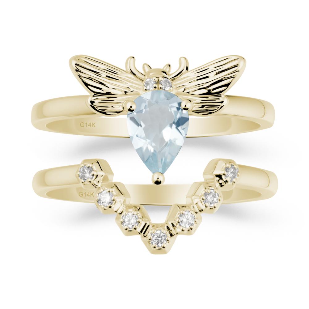 Queen Bee Inspired Aquamarine Ring Set - LUO Jewelry #metal_xxxxx